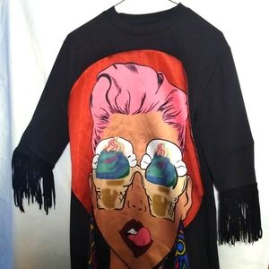 Half sleeve dress medium black dress